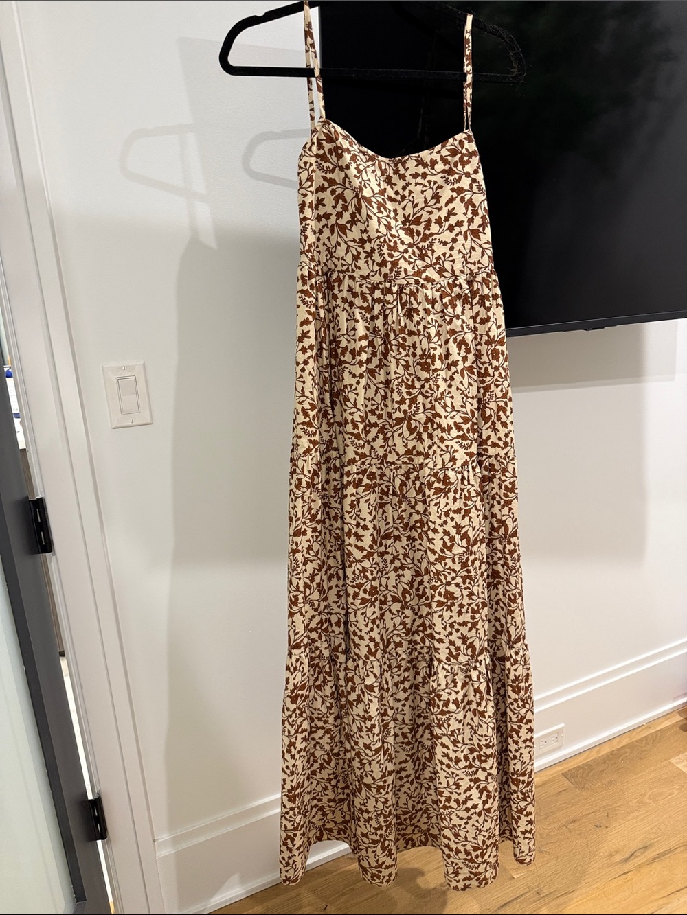 Matteau Women’s Cream and Brown Floral Maxi dress
